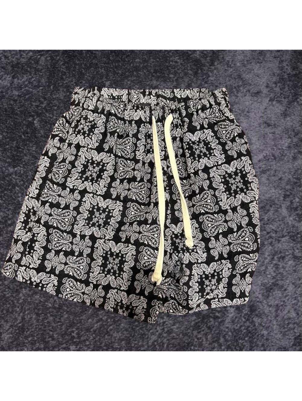 PacSun black & white paisley cotton shorts 🖤🤍